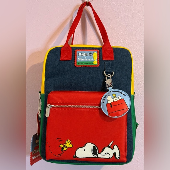 Whatever Makes You Happy Handbags - Peanuts Whatever! Makes You Happy Reversible Backpack – NO STRAP – Snoopy